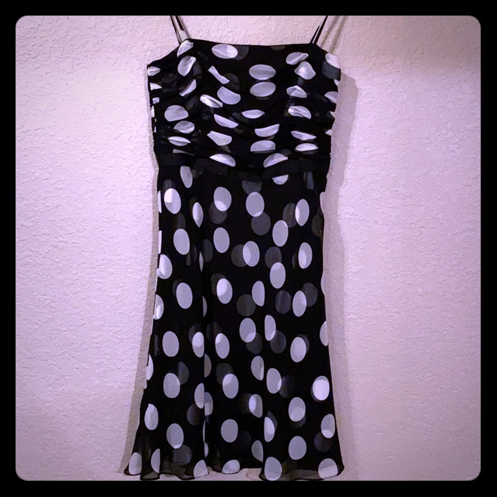Anne Taylor Cocktail dress with pleated bodice and swing skirt